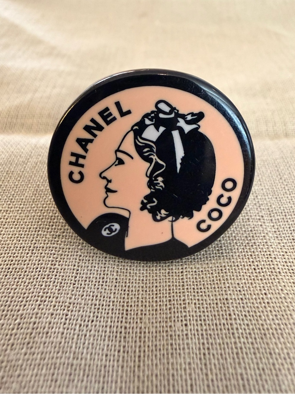 Authentic Chanel, Rare Lagerfeld Era Spring 2003 Coco Profile Ring - Picture 7 of 9